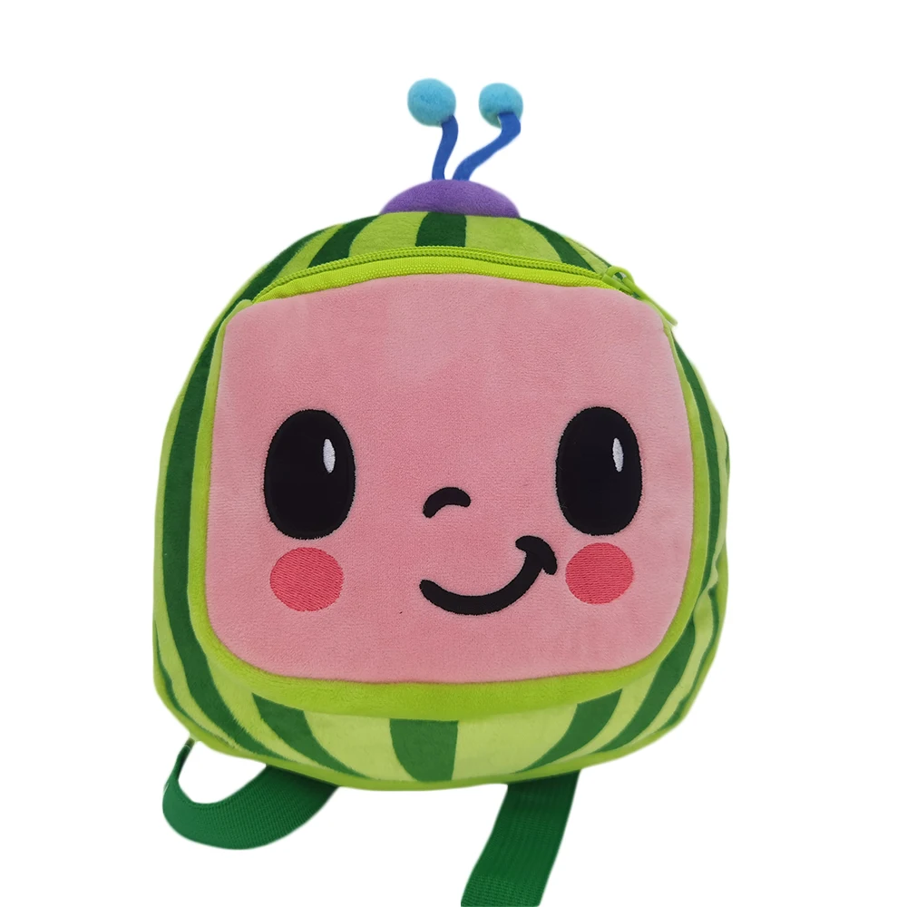 25CM Super High Quality Green Cocomelon Back Pack School Plush Cocomelon Backpack Bag Toy Decoration