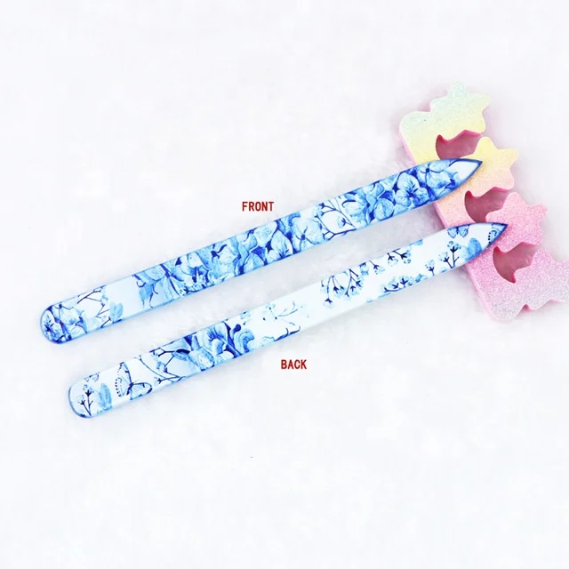 Ziri Factory Wholesle Nail Arts Tools Custom Pattern Private Lable 180/180 grit Crystal Glass Nail File