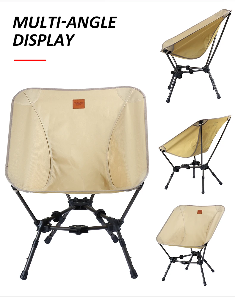 Оптовая продажа Сверхлегкий сверхмощный складной мини-стул для рыбалки пляжа кемпинга с регулируемой