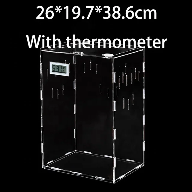 Reptile Small Plastic Feeding Box Terrarium,Reptile Travel Habitat Box For Gecko Frog Spider Snake Baby Lizard