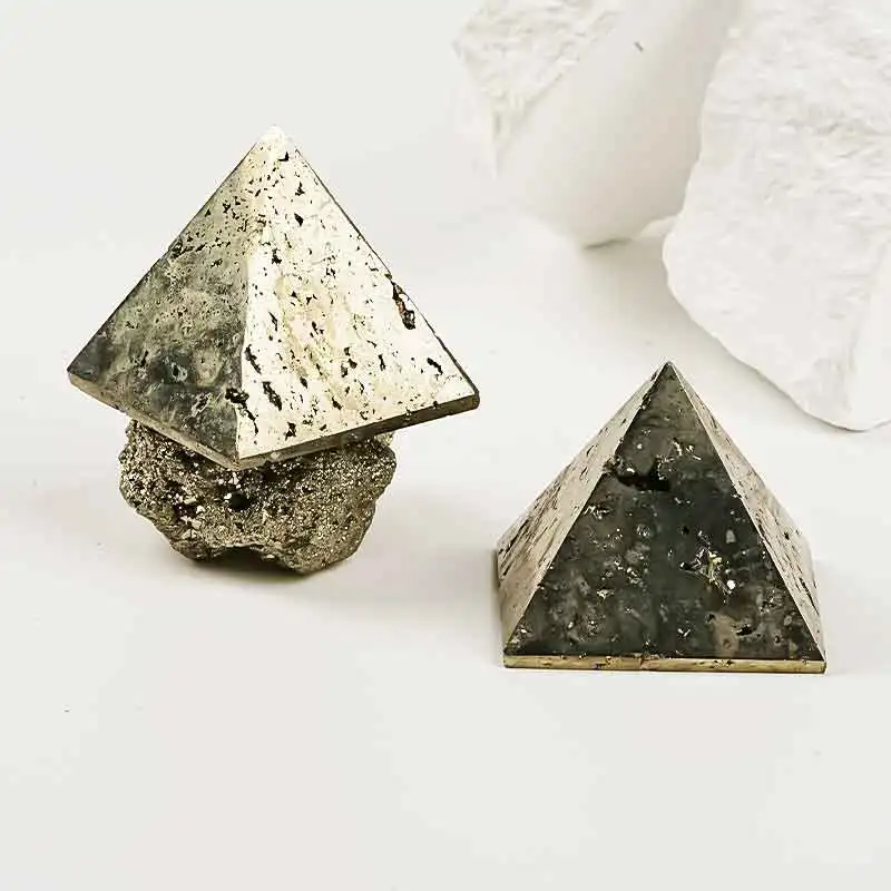 Natural raw stone Peru Iron pyrite pyramid Round Druzy sphere Ball lighthouse Hexagon Tower Crystal Ornaments For Decoration