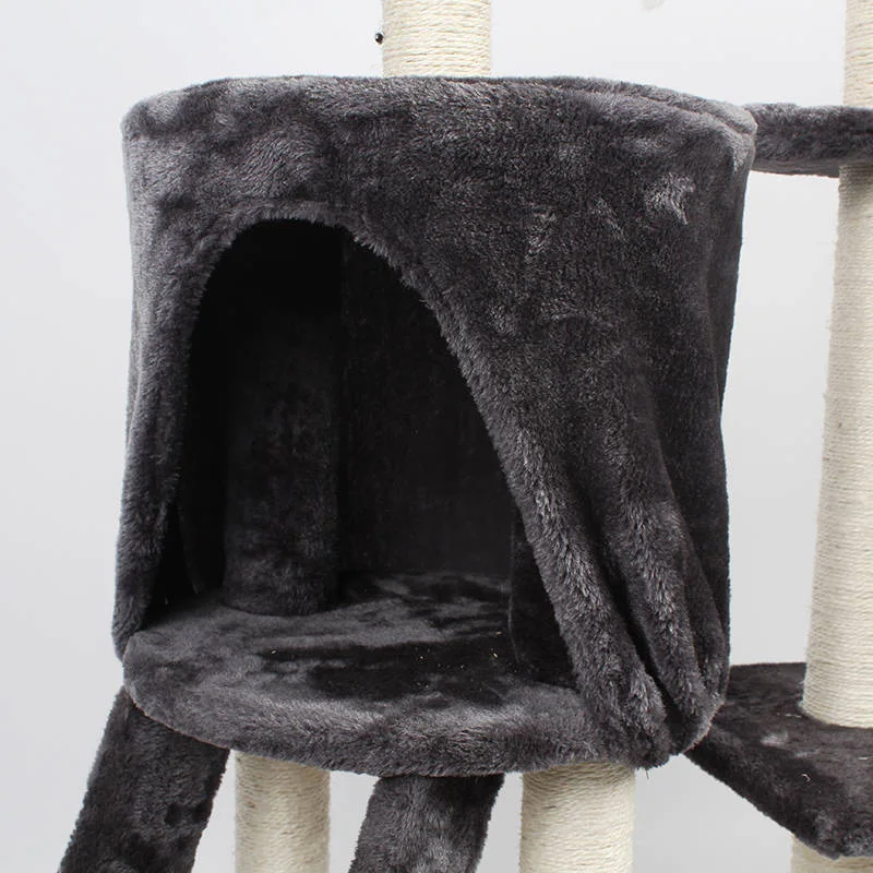 Selling Ladder Post Climbing Furniture Scratching Wooden Big Cat Tower Condo Tree
