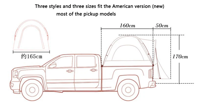OEM Cheap Price Waterproof Durable Windproof Truck Bed Tent Pickup Outdoor Camping Traveling Pickup Bed Tent