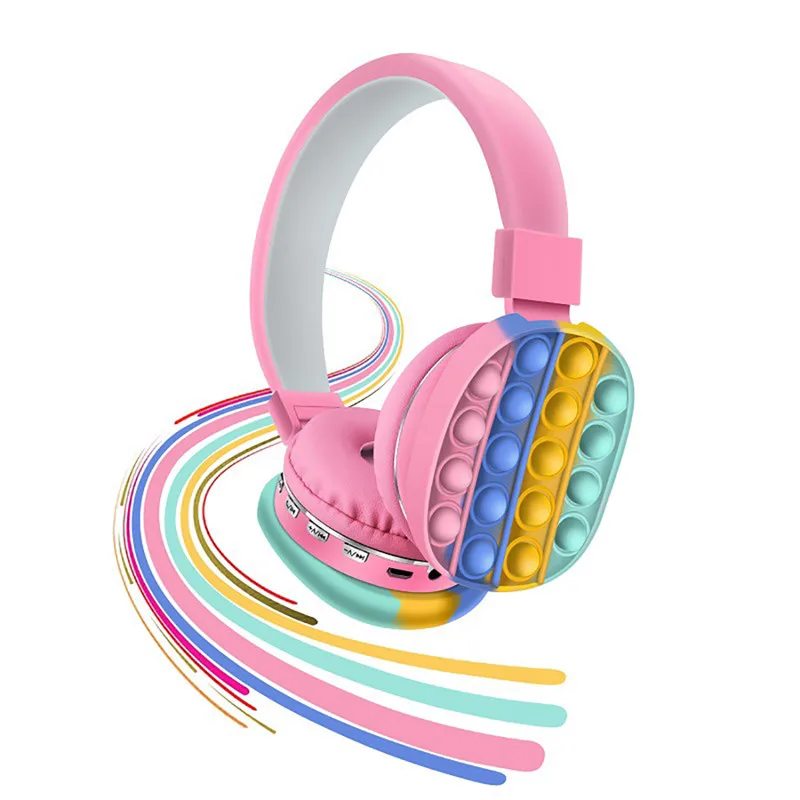 Customized New Design Push Bubble Popper Fidget Toy Wholesale Headset Fidget Wireless Silicone Reliver Stress Fidget Headphones