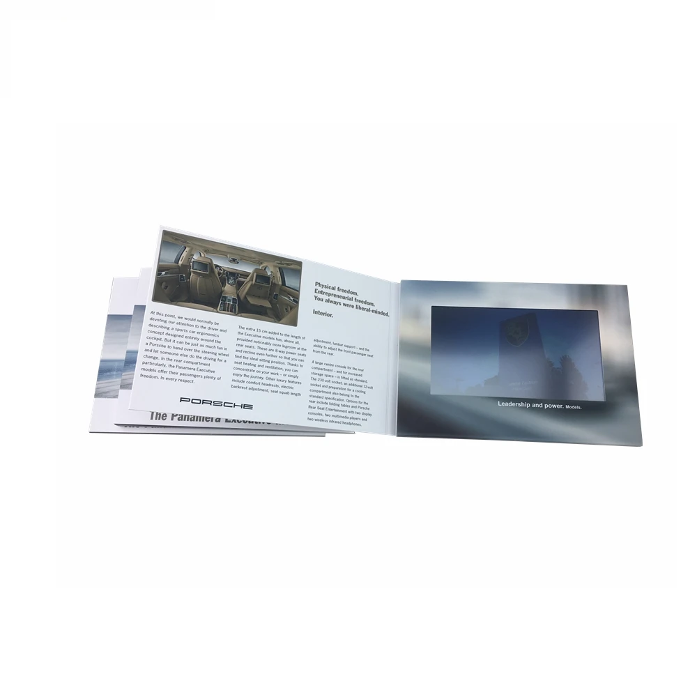 Popular 7 inch  video card A5 lcd screen display card  gifts digital video paper card with custom design