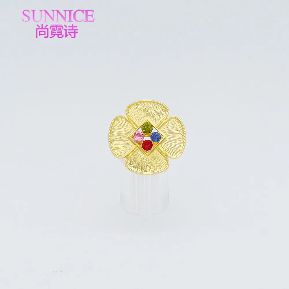 Sunnice Multi diamonds Accessories Jewelry African Wholesale 18k Earrings Rings Fashion Dubai Gold Plated Women Jewelry Sets