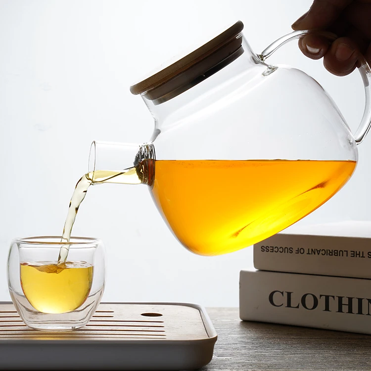 Hand blown Heat Resistant Iced Tea carafe glass Thickened Borosilicate Cold Hot Glass Water Jug Glass Pitcher With Lid