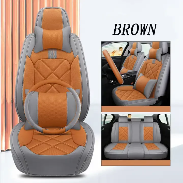 High Quality Four Seasons Universal Luxury Car Seat Cover for PVC Leather Material Well Fit 5 Seats Car Model