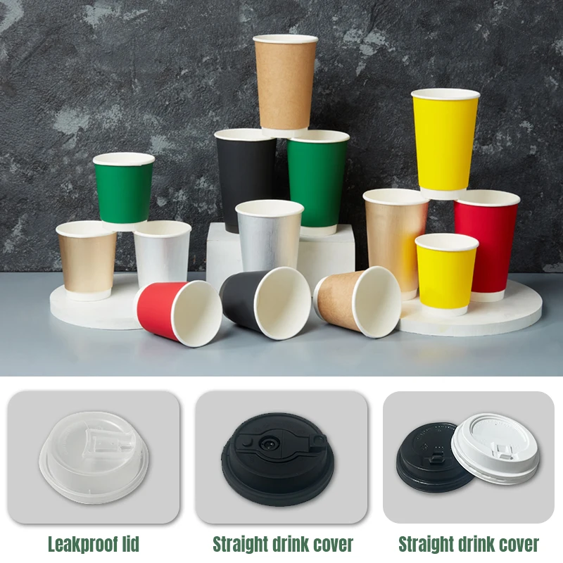 Wholesale hot drink coffee cups custom printed single wall disposable paper cup with lids