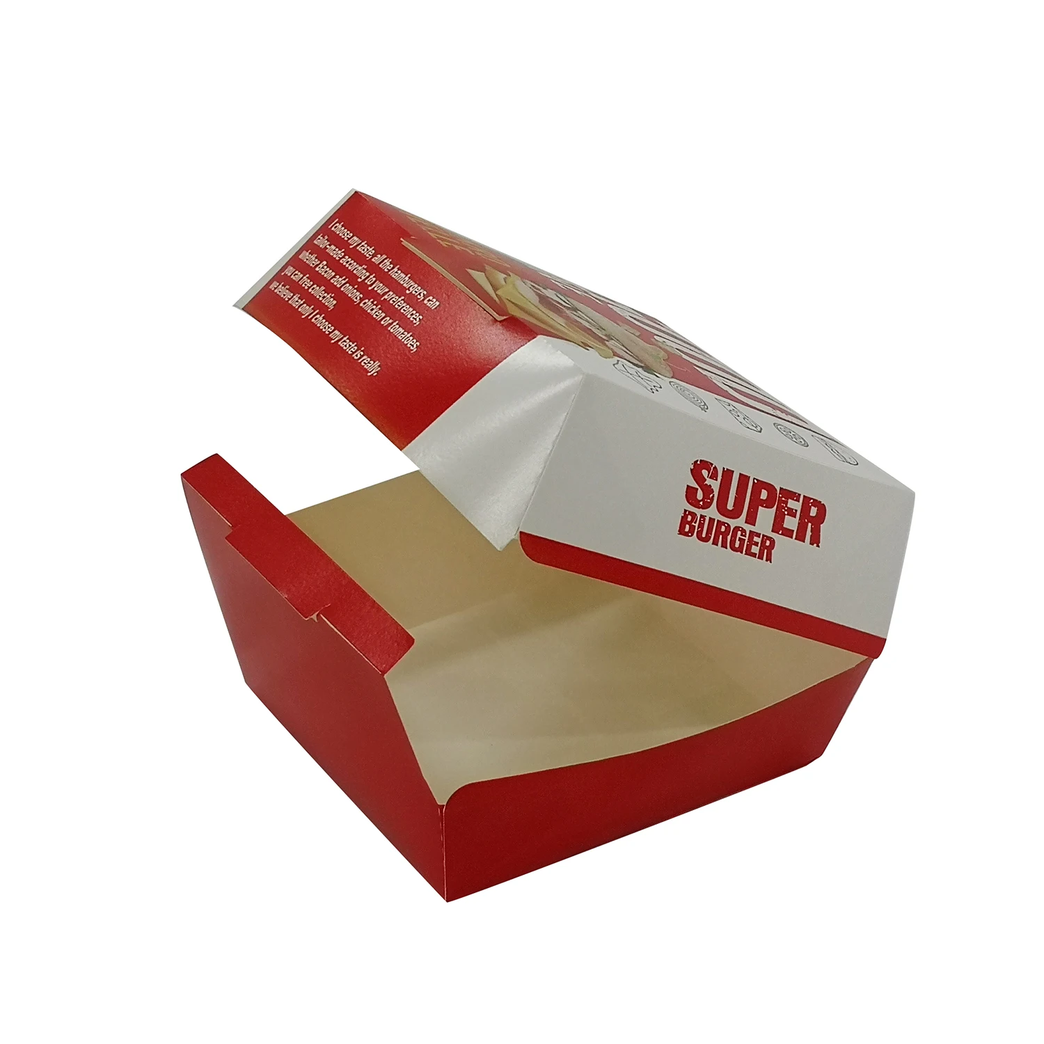 Custom French Fries Fast Food Packaging Takeaway Food Burger Box Packaging Custom Wings Fried Chicken Packaging Box