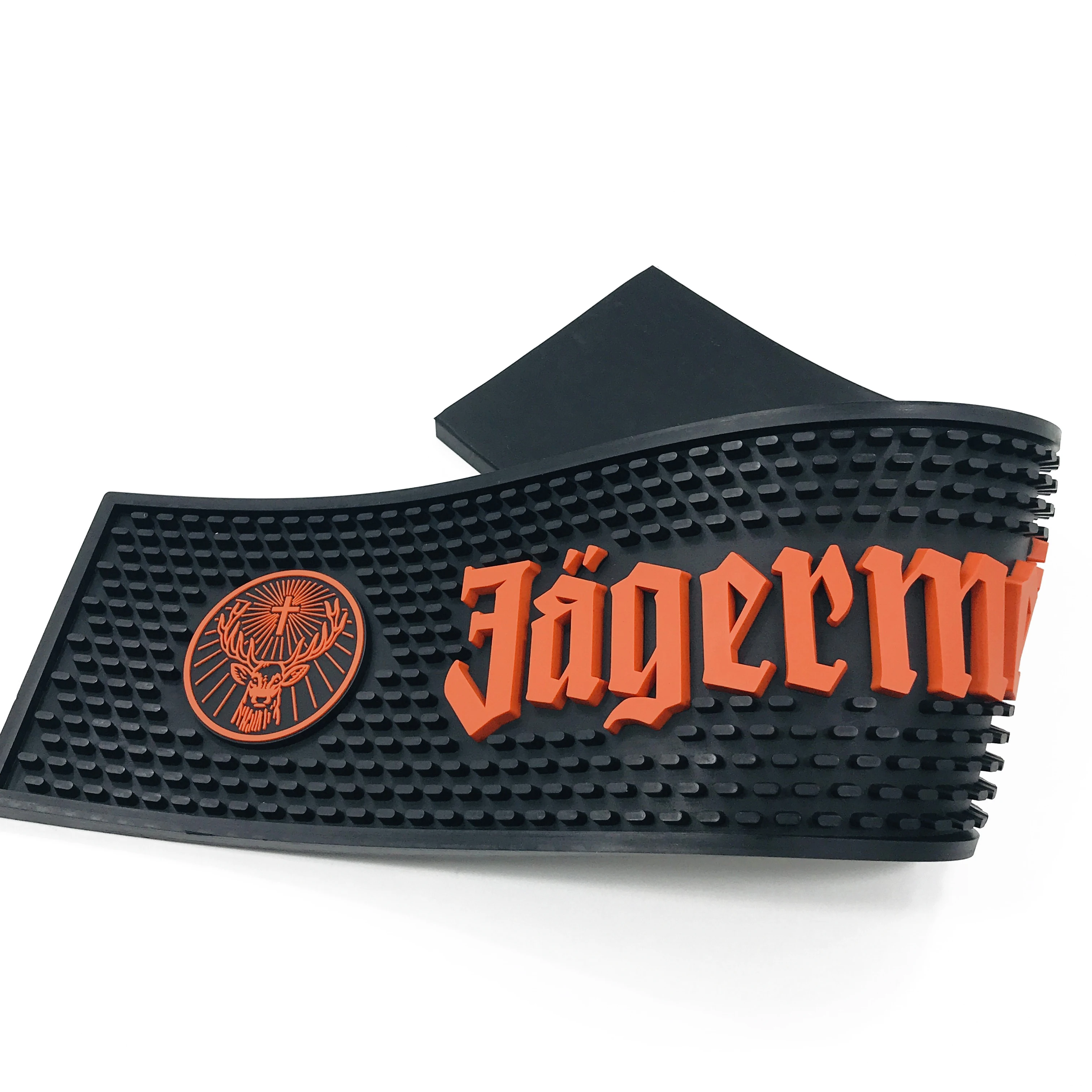 Индивидуальный логотип мягкий ПВХ резиновый пивной коврик для бара jagermeister