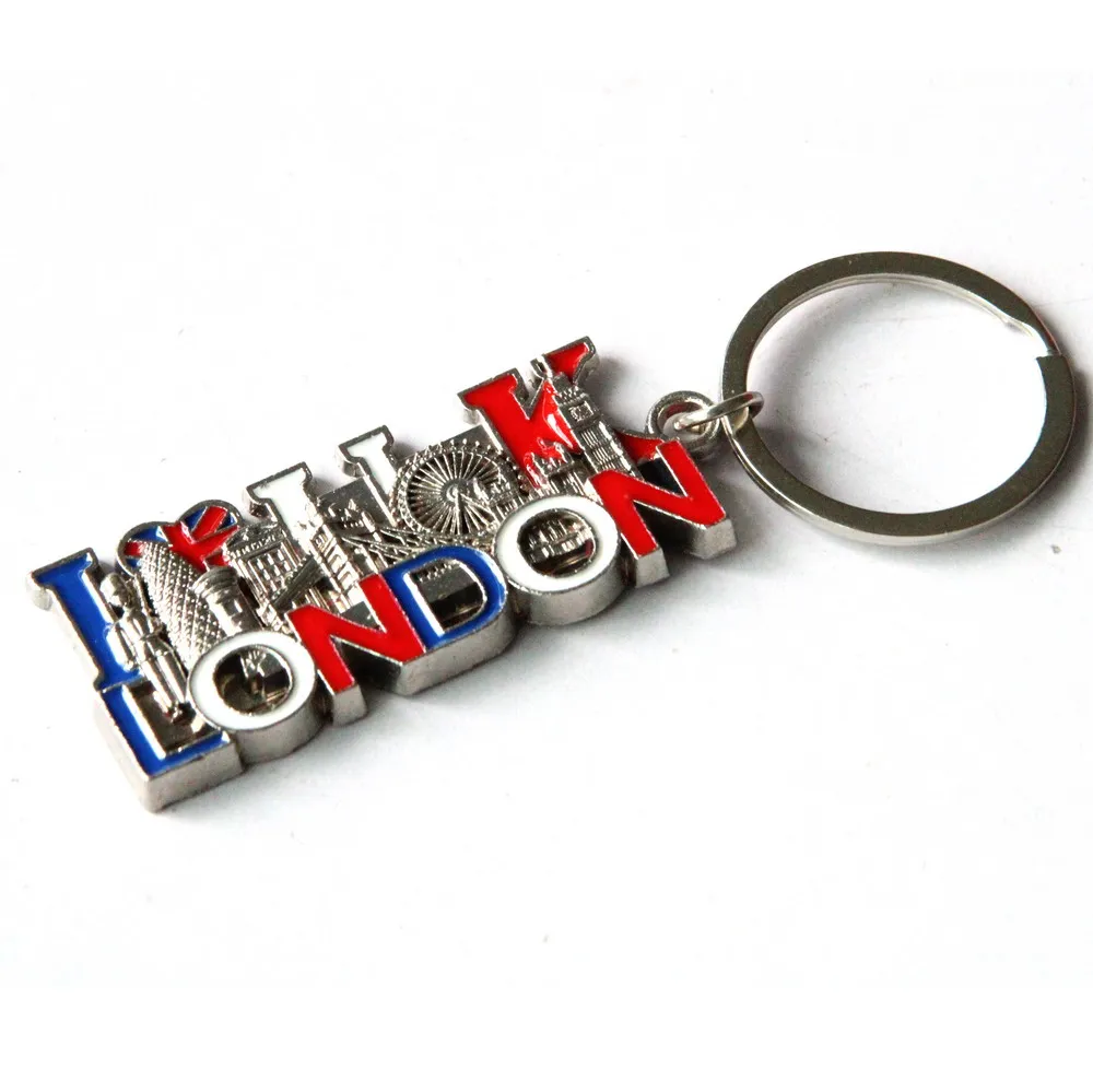 Wholesale custom metal London England tourist souvenirs Telephone booth Soldier keychain