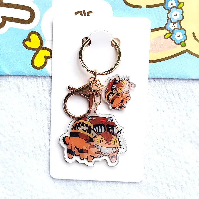 Wholesale key ring backpack pendant cute cartoon anime transparent double sided acrylic keychains