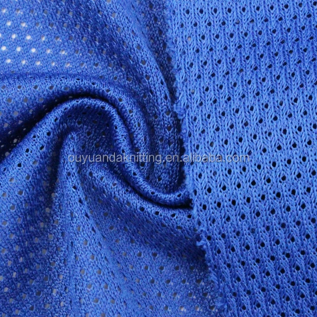 100% Polyester 130gsm DTY Sport Tricot Mesh Fabric for Reversible Basketball Jersey