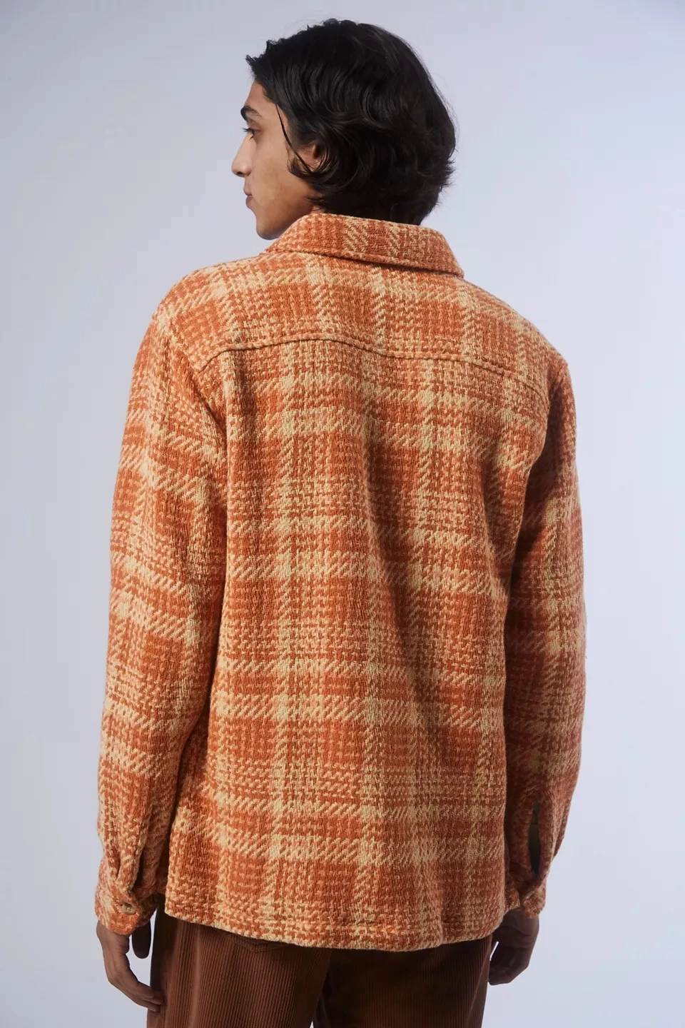 Wholesale Manufacturer Men Allover Check Pattern Long Sleeve Button Placket Workout Overshirt Plaid Shirt Jackets