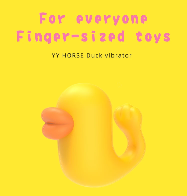 Lovely Little yellow duck Silicone Vibrator Massage G-spot  Sucking Nipple Clitoris G-spot Adult Sex Toy Fingertips jump egg