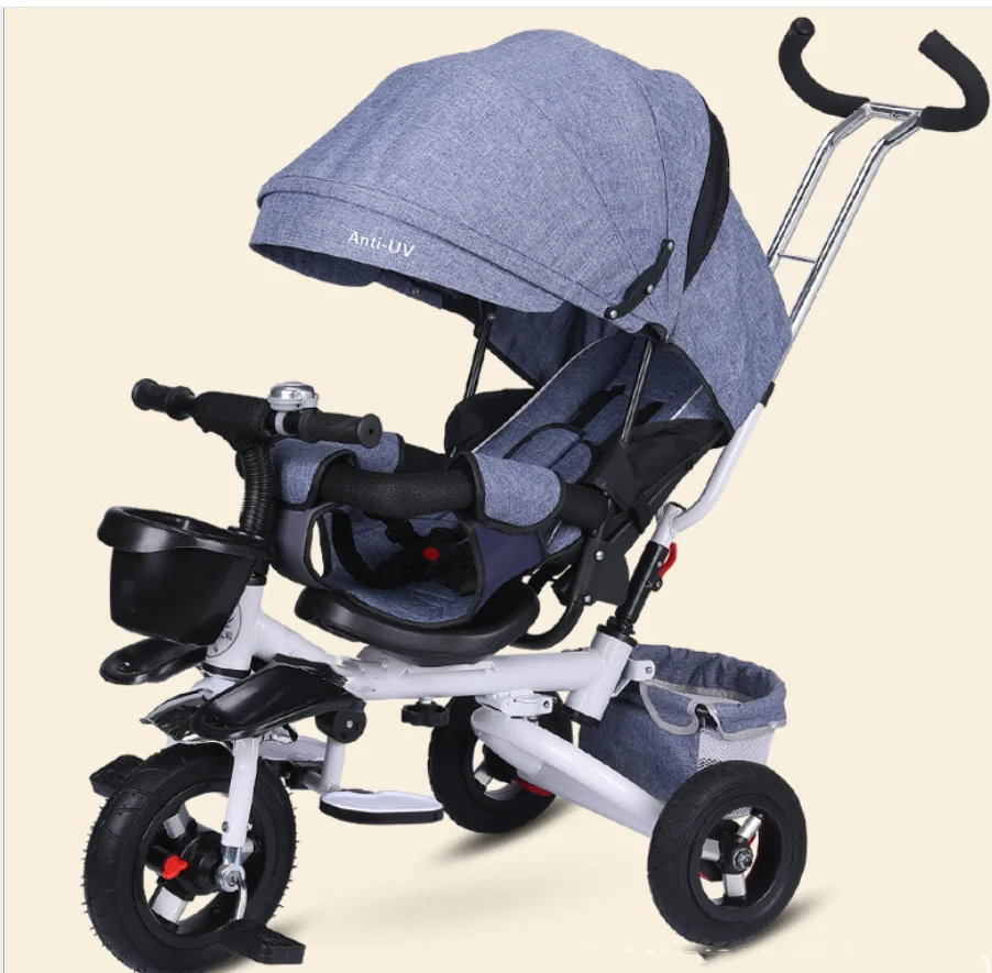 new fashion 3 wheel bike baby ride rider tricikli baby tricycle bike steel kids with music 4 in 1 parent push bar air wheel