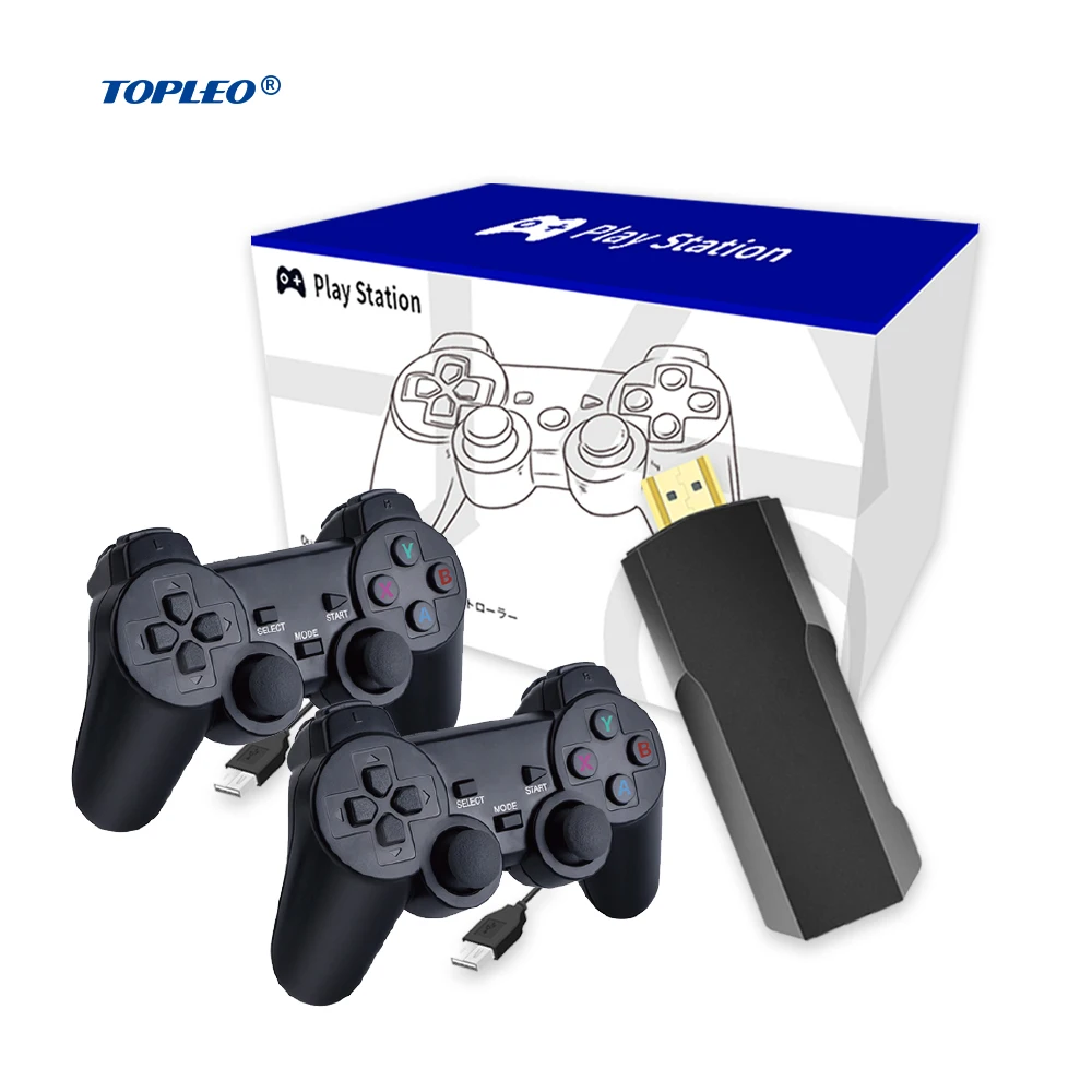 Topleo game stick BT 64GB portable classic mini video retro game console 4k game stick