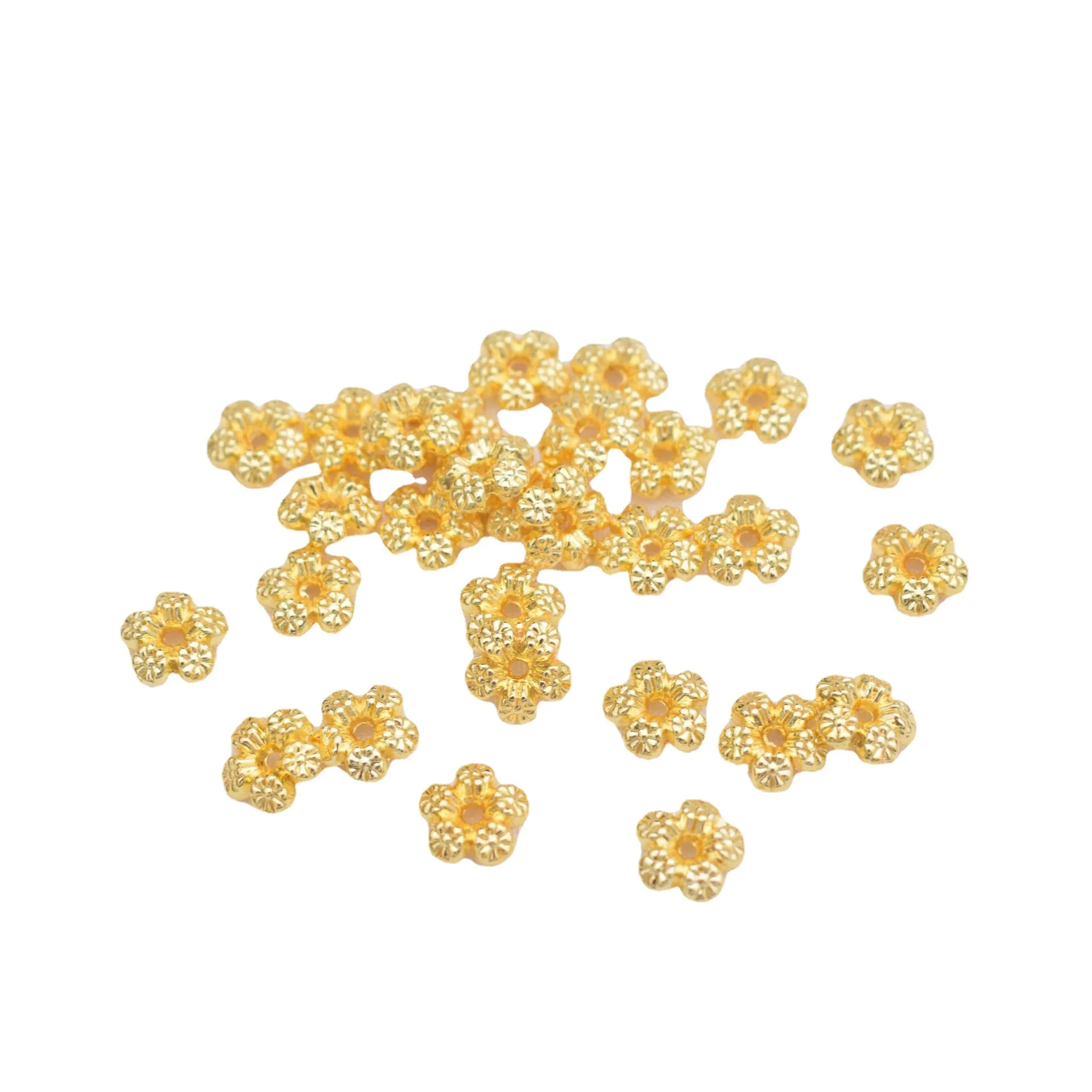 18k gold wrapped four leaf clover shaped spacer loose bead accessories diy hand beaded twine material receptacle