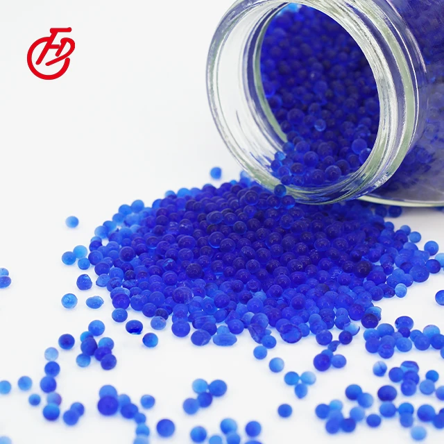 Gel Silica Hot Sale Fengda Factory Supply Blue White Bead  2 - 5mm Silica Gel