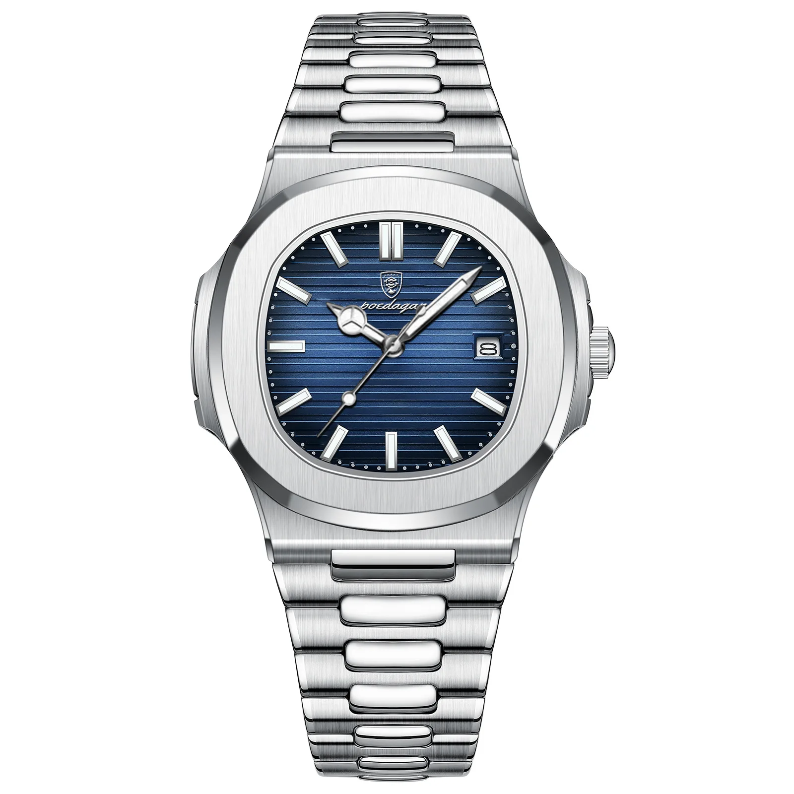 MY Spanish Luxury Silver Black Leather Talking Watch With Time Date And Loud Alarm For The Visually Impaired And Elderly