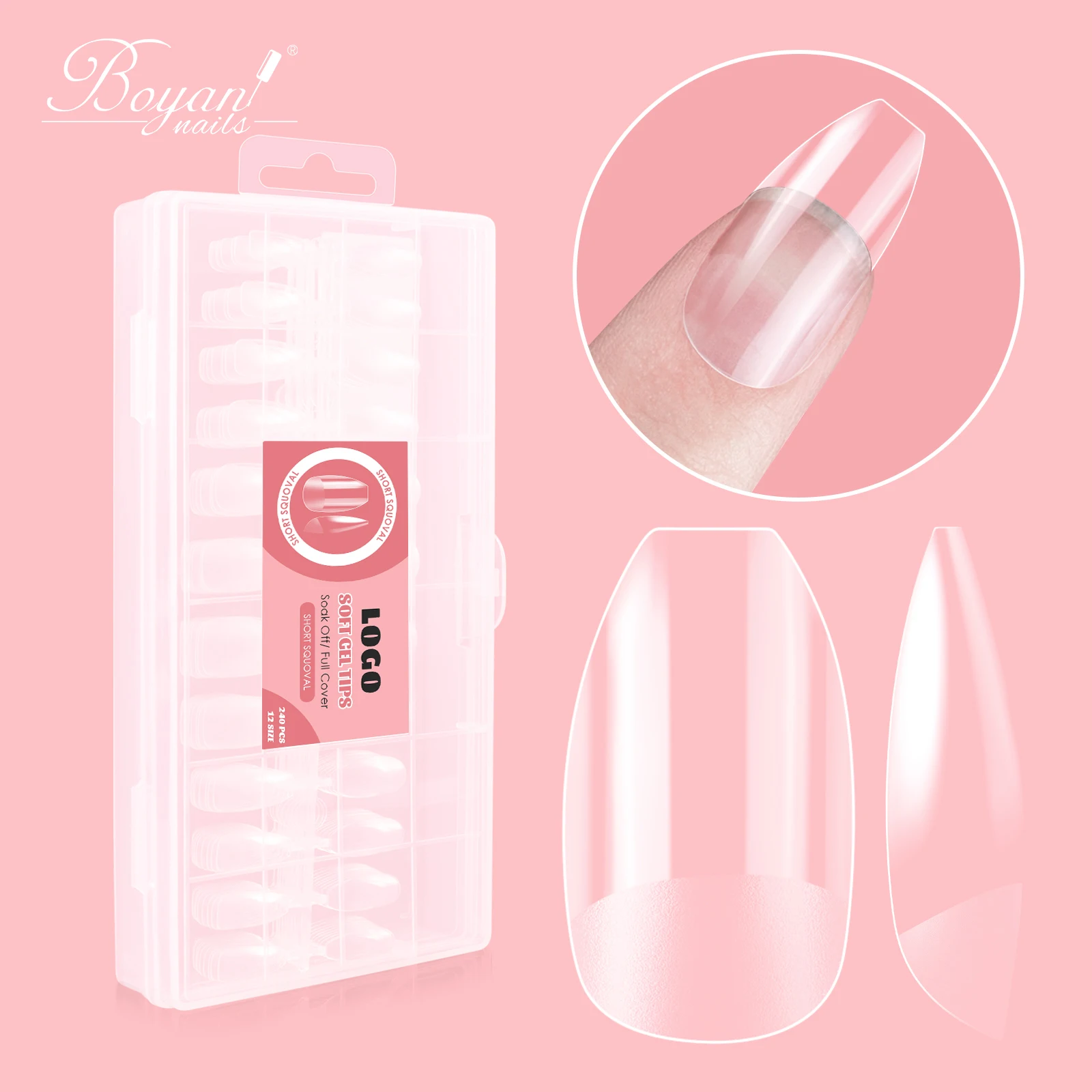 Factory wholesale fale nails acrylic private label oem soft gel nail tip false nails