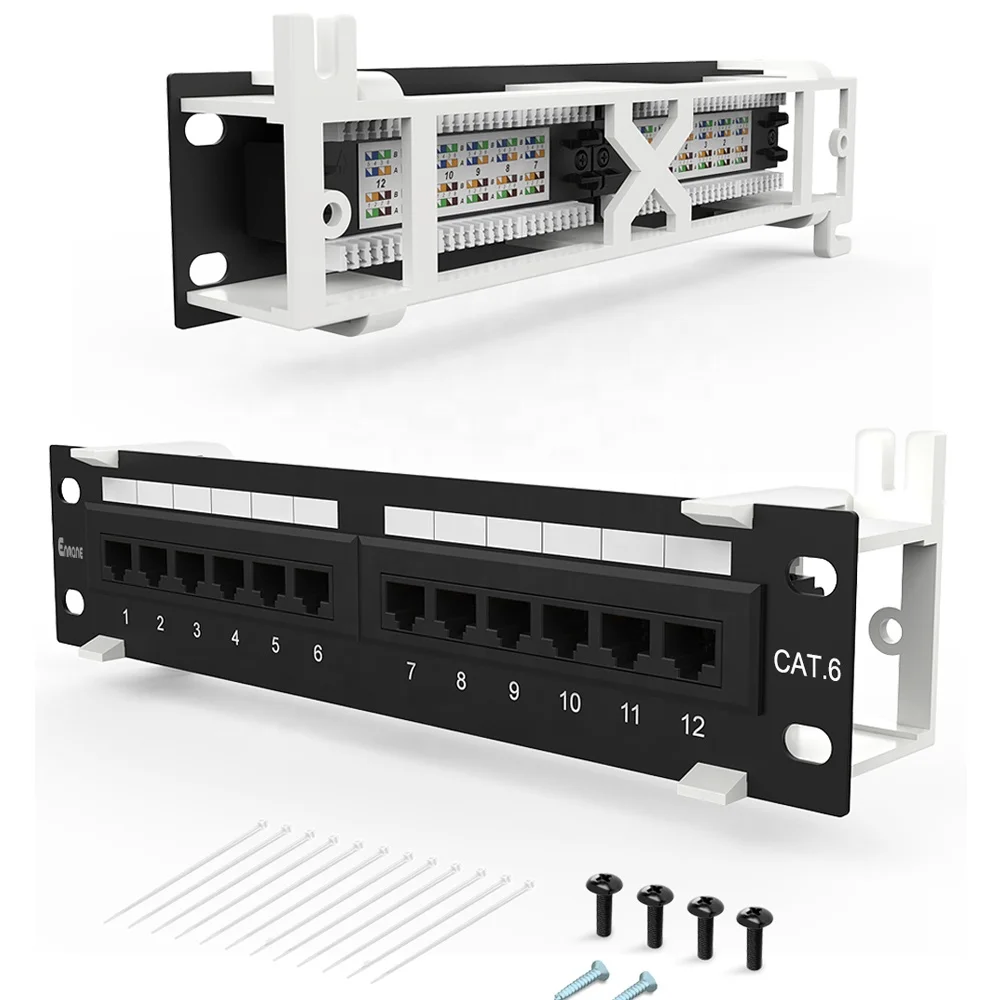 Enmane 110 and Krone Punchdown Modules 12 Port Loaded UTP Wall Mount Patch Panels
