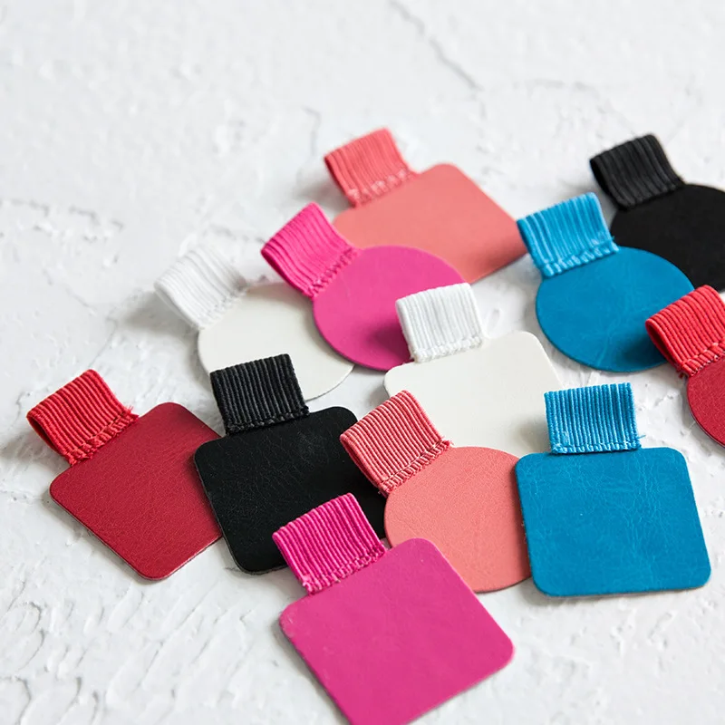 multifunctional hot sale Journal bookmark Elastic Pen round square Self-adhesive PU Pen Holder