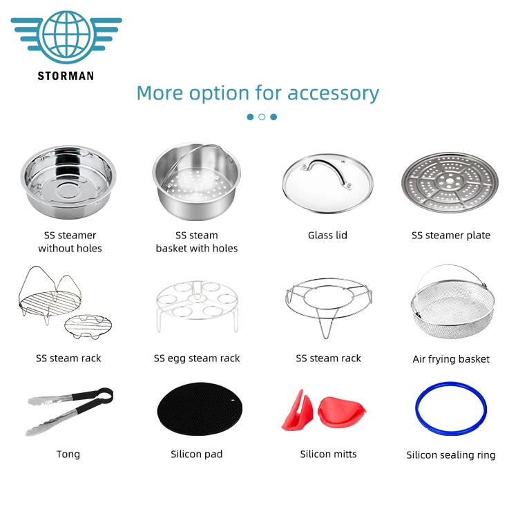 Factory Price Heat Preservation 6L Multifcooker Vacuum 1000W 1500W 2 In 1 Air Fryer Electric Pressure Cooker