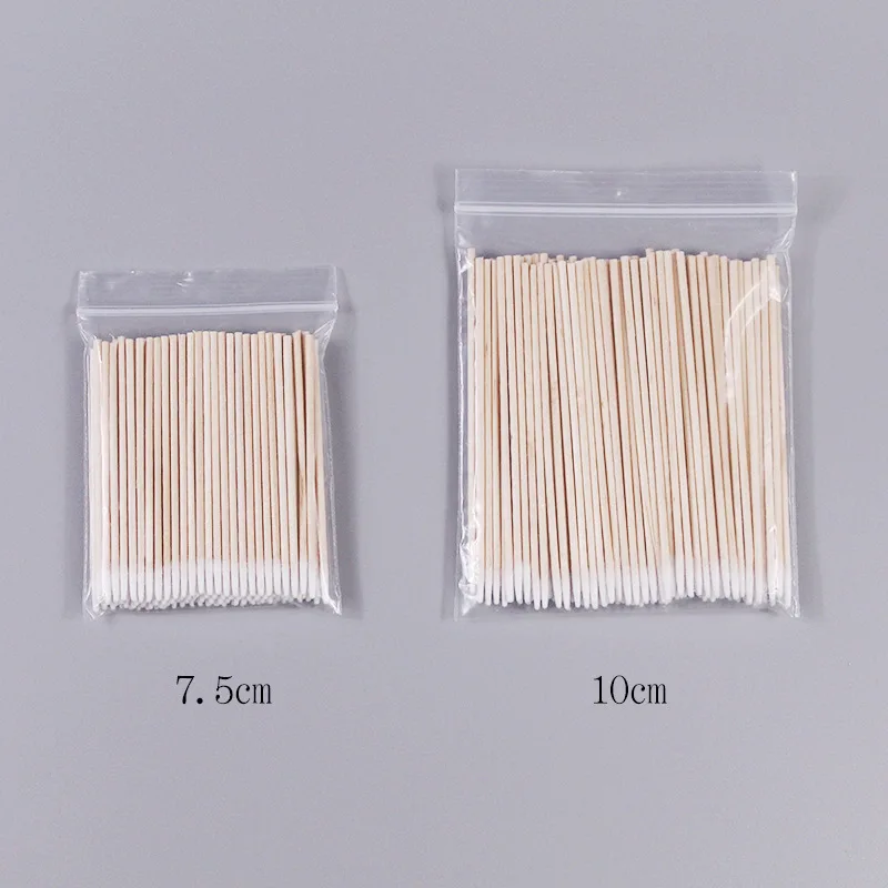 Disposable Premium Wooden Eyebrow Tattoo Microbrush Swabs Stick Ultra-Small Cotton Swab Lint Free Eyelash Extension Micro Brush