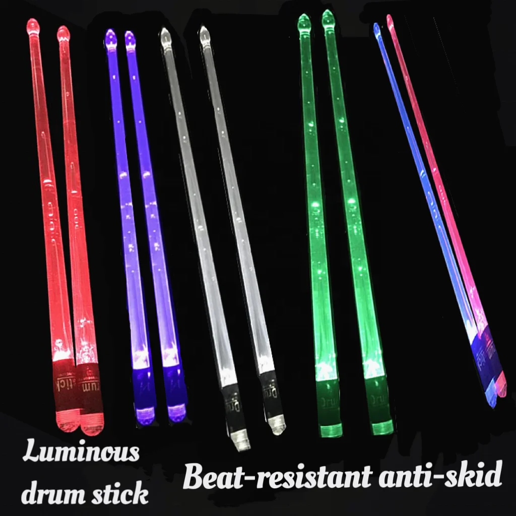 Percussion instrument LED acrylic drum sticks, multi-color luminous drum sticks