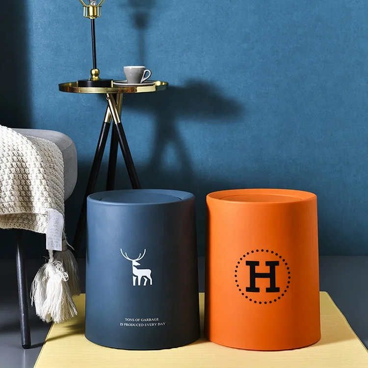 8L/12L Plastic Garbage Can Double Buckets for Home Storage Easy-to-Use round Trash Can for Kitchen Office Hotel Bedroom Family