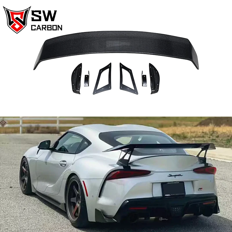 For Toyota GR Supra MK5 A91 A90 Carbon Fiber VOL Style Rear Spoiler Trunk Splitter Diffuser Body Kit