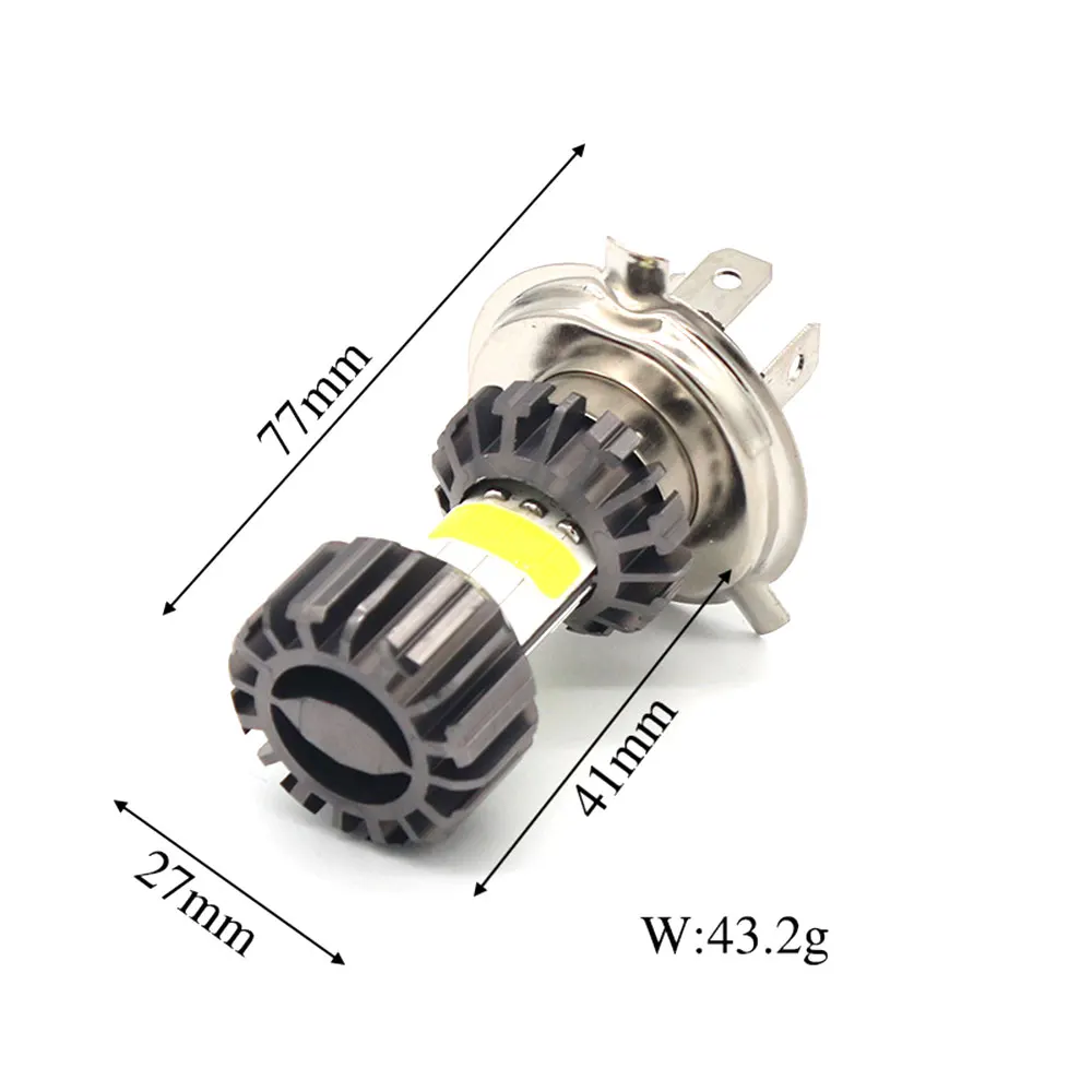 H4 LED Moto H6 BA20D LED Motorcycle Headlight Bulbs 8 Sides COB White 6000K Hi Lo Lamp Scooter Accessories Fog Lights 12V