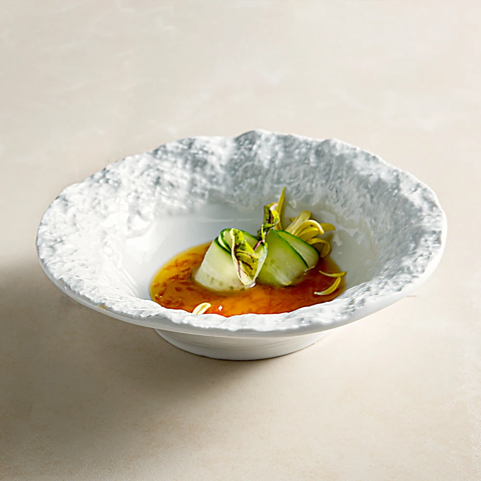 White Color Restaurant Ceramic Dishes Home Use Novelty Soup Vajialla Pratos Catered Events Salad Fruit Porcelain Serving Bowls