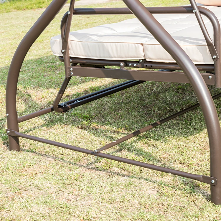 Adjustable Steel rocking swing Convertible luxurious garden hammock outdoor hanging chair 3 seat swing chair lounger chair