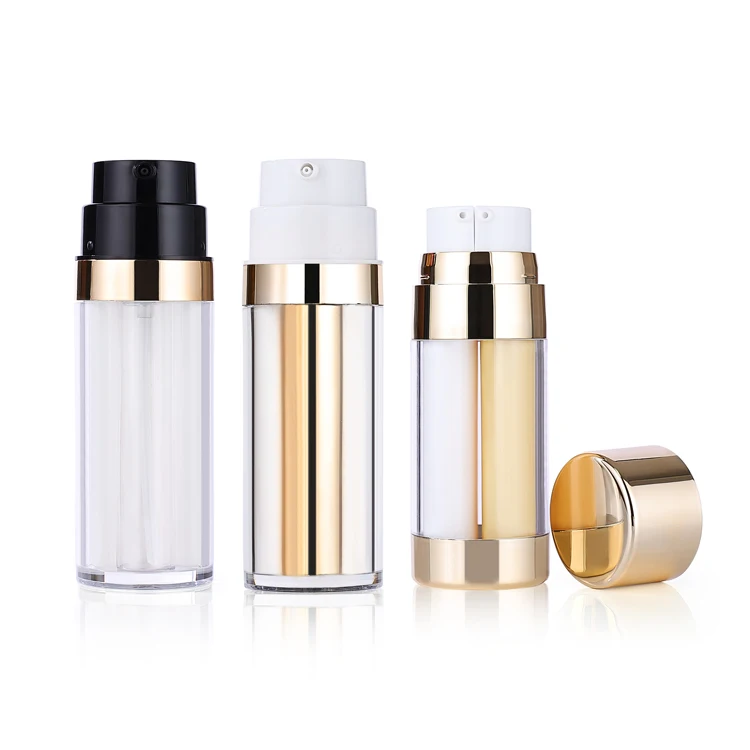 30 50 100 200 ml refillable cosmetic packaging empty essential oil serum plastic pump bottles acrylic airless lotion bottle