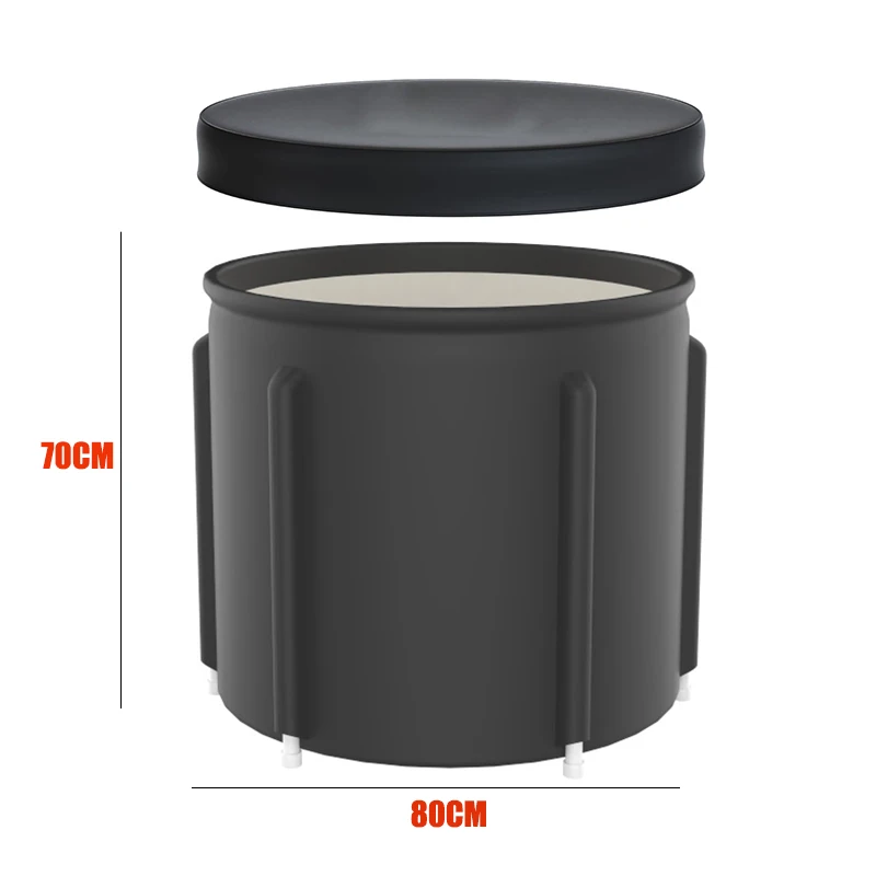 Ice Bath Outdoor with Cover Bathtub Athletes Cold Water Therapy Tub Recovery Cold Plunge Tub Barrel Ice Bath Spa Tub
