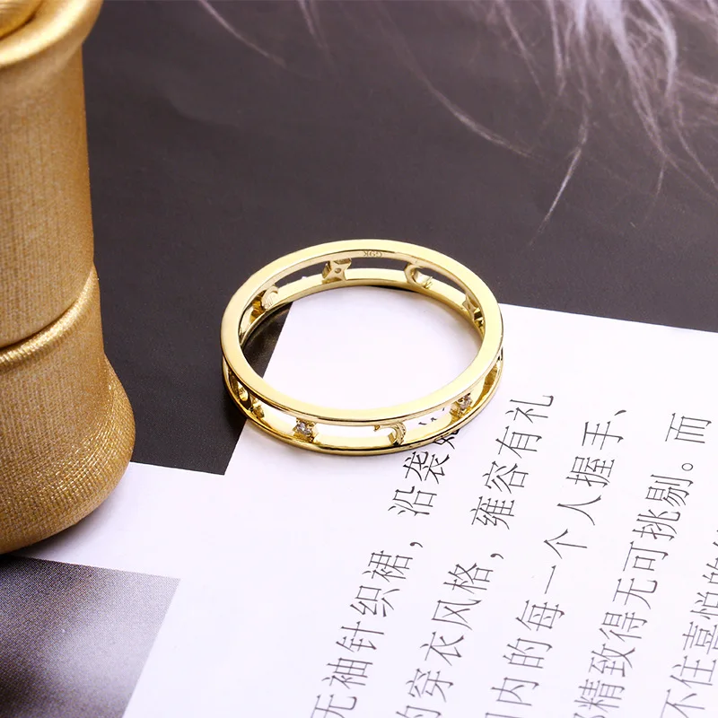 Moon Star Wedding 9K Gold Rings Jewelry Ring For Women  Wedding Rings