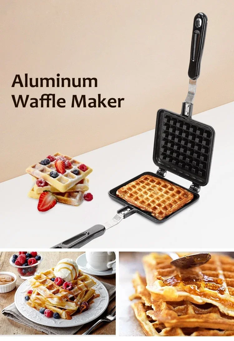 Non-Stick Waffles Maker Machine Kitchen Waffle Baking Mold Gas Pan Bubble Egg Cake Oven Breakfast Machine