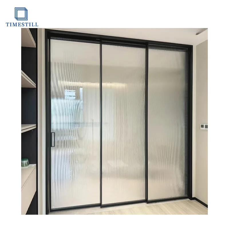 Modern luxury high quality aluminum alloy glass sliding door 8mm artistic tempered glass for villa