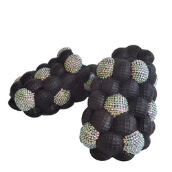 TikTok Hot Pink Custom Color Bubble Slippers New Bling Rhinestone Bubble Slides with Charms