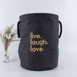 Custom design large capacity fabric foldable collapsible laundry basket