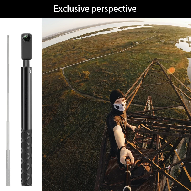 3M Metal Invisible Extended Edition Selfie Stick Scalable Monopod For GoPro 12 Insta360 X3 X4 Accessories Stick Tripod