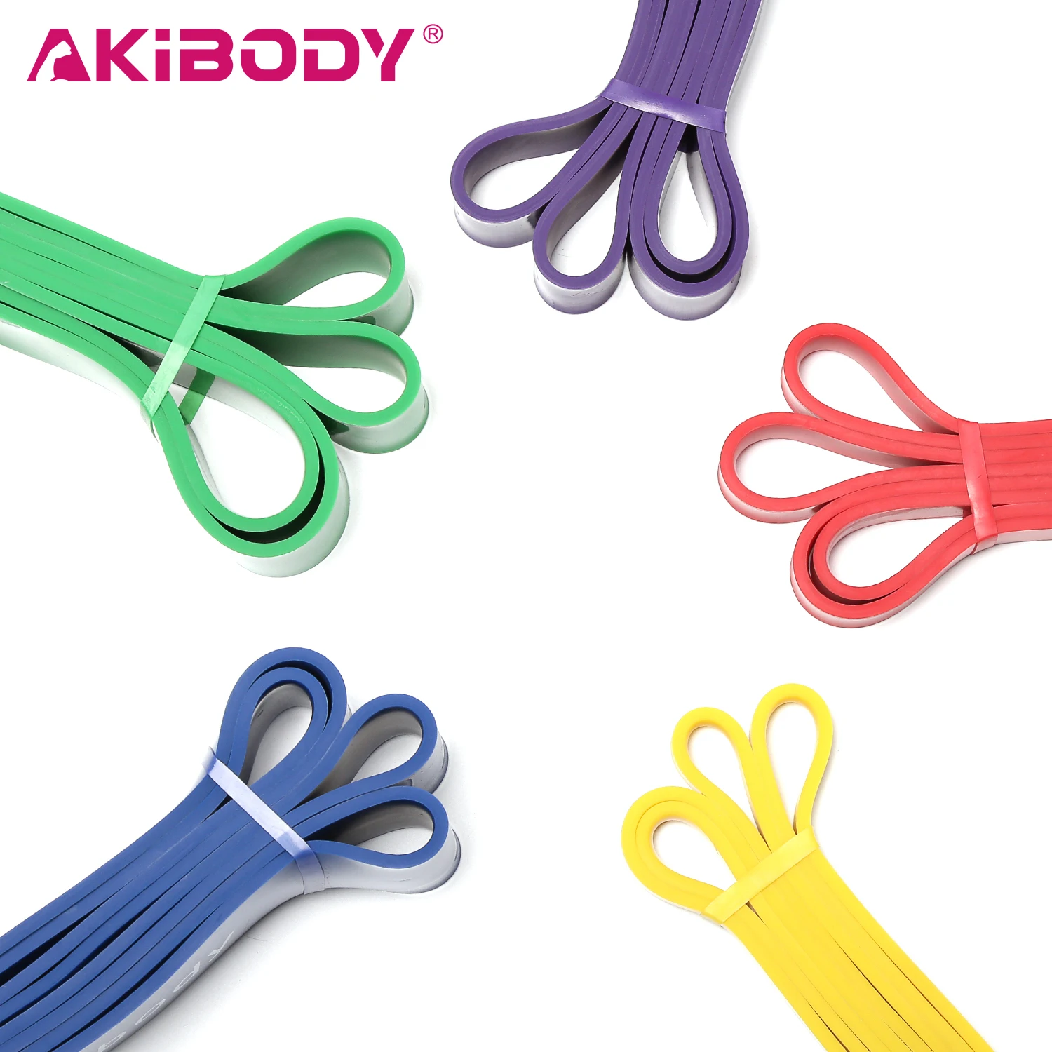 
2080mm Eco-friendly natural Latex yellow rubber resistance exercise band for training muscle and body fitness 