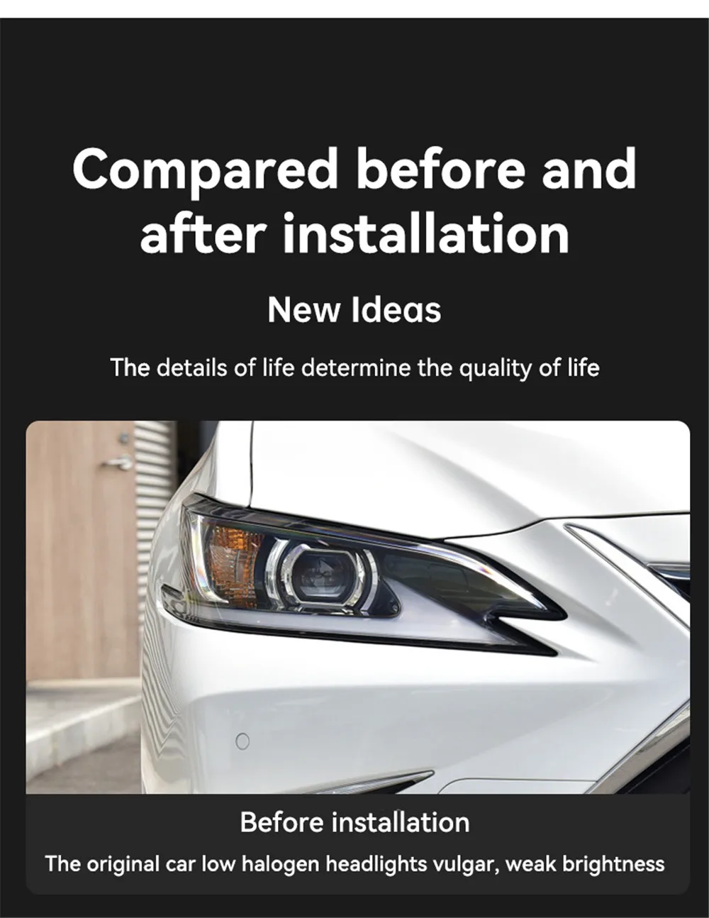 Car Headlights LED fiber optic light for car Edition For Lexus ES 2018-2022 original headlight multi-function beam quality