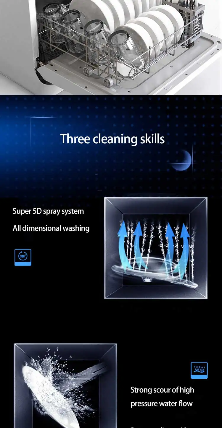 Household dishwasher automatic Mini bench type sterilizing and drying kitchen appliances