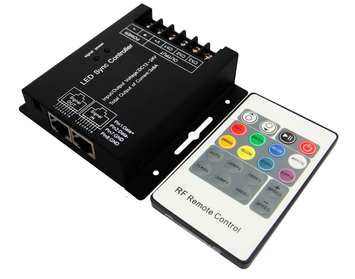 Высокое качество DC12-24V RF ключ 20 LED синхронизации RGB контроллер пульт дистанционного управления для цветная (RGB) светодиодных лент