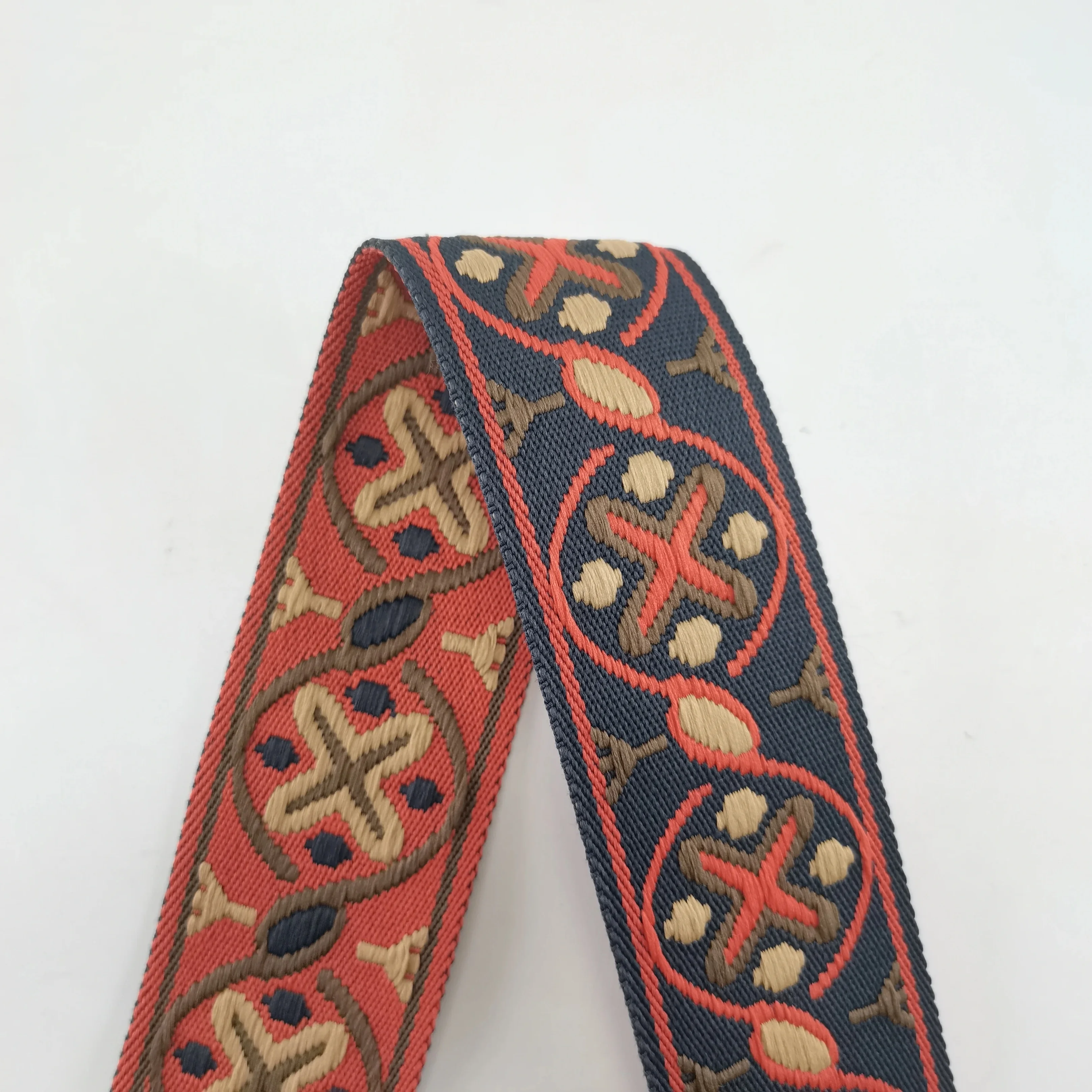 Webbing Colorful Cotton Ribbon for Garments Shoes Bags Belt Hat Decoration Headwear Accessories National Style Jacquard 38mm