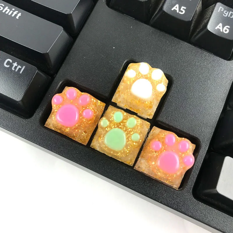 1pcs Manual Mechanical Gaming Keyboard Mold Computer PC Gamer Pet Paw keycaps Silicone Molds Dried Flower Resin Craftsor resin